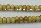 CAB933 15.5 inches 5*8mm rondelle yellow crazy lace agate beads