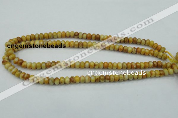 CAB933 15.5 inches 5*8mm rondelle yellow crazy lace agate beads