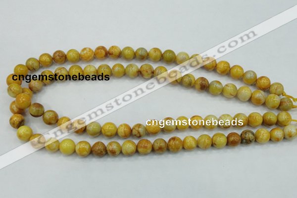 CAB935 15.5 inches 10mm round yellow crazy lace agate beads wholesale