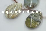 CAB953 18*25mm top-drilled twisted teardrop ocean agate gemstone