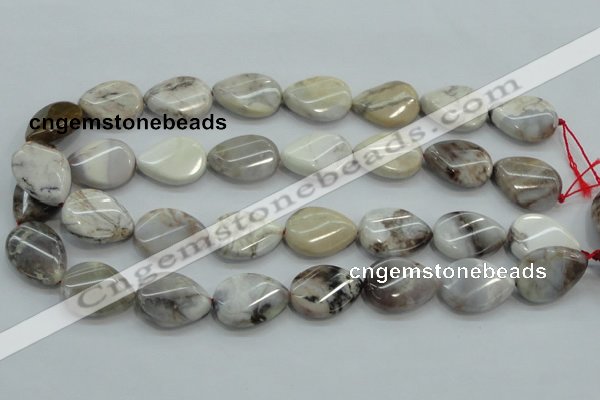 CAB962 15.5 inches 18*25mm twisted teardrop ocean agate gemstone beads