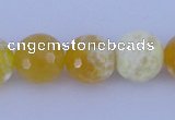 CAB966 15.5 inches 6mm faceted round fire crackle agate beads