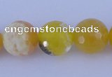 CAB967 15.5 inches 8mm faceted round fire crackle agate beads