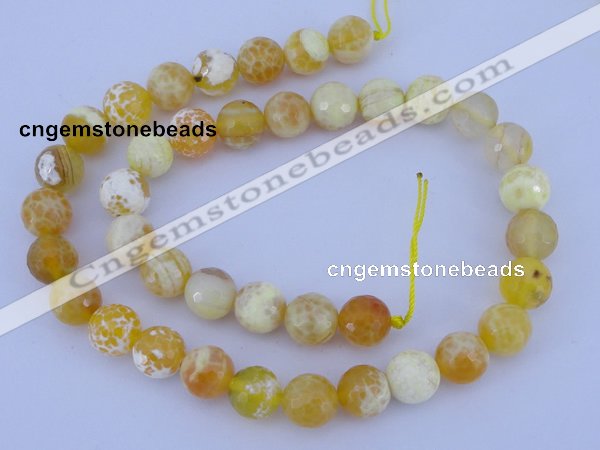 CAB967 15.5 inches 8mm faceted round fire crackle agate beads