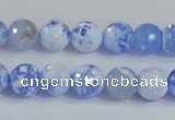 CAB972 15.5 inches 6mm faceted round fire crackle agate beads