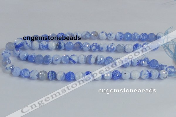 CAB972 15.5 inches 6mm faceted round fire crackle agate beads