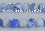 CAB973 15.5 inches 8mm faceted round fire crackle agate beads