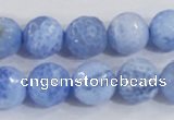 CAB974 15.5 inches 12mm faceted round fire crackle agate beads