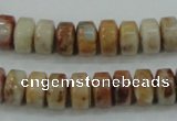CAB975 15.5 inches 6*10mm rondelle Morocco agate beads wholesale