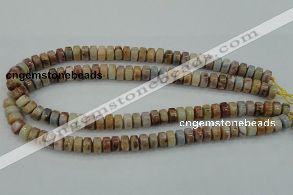 CAB975 15.5 inches 6*10mm rondelle Morocco agate beads wholesale