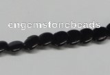 CAB980 15.5 inches 8mm flat round black agate gemstone beads wholesale