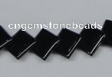 CAB984 15.5 inches 12*12mm rhombic black agate gemstone beads wholesale