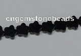 CAB987 15.5 inches 8*8mm star black agate gemstone beads wholesale