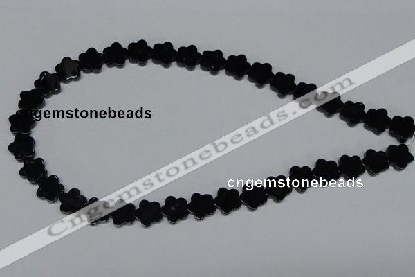 CAB988 15.5 inches 12*12mm star black agate gemstone beads wholesale