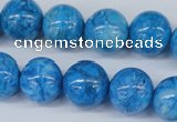 CAB999 15.5 inches 12mm round blue crazy lace agate beads