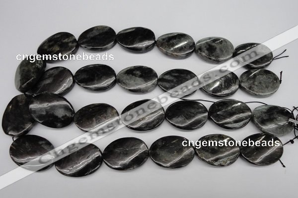 CAE110 15.5 inches 22*30mm twisted oval astrophyllite beads wholesale