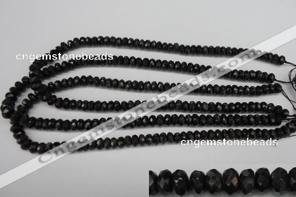 CAE32 15.5 inches 4*8mm faceted rondelle astrophyllite beads wholesale