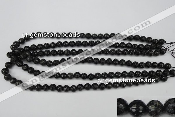 CAE36 15.5 inches 8mm faceted round astrophyllite beads wholesale