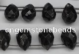 CAE43 Top-drilled 10*14mm faceted teardrop astrophyllite beads