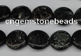 CAE46 15.5 inches 15mm flat round astrophyllite beads wholesale