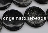 CAE49 15.5 inches 25mm flat round astrophyllite beads wholesale