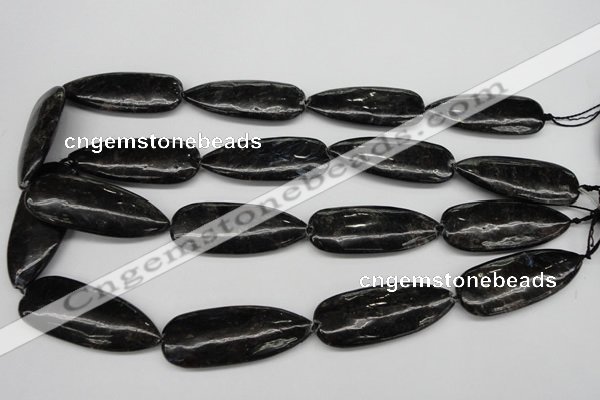 CAE72 15.5 inches 18*44mm flat teardrop astrophyllite beads wholesale