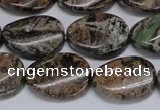 CAF136 15.5 inches 12*16mm twisted oval Africa stone beads