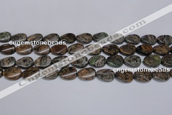 CAF136 15.5 inches 12*16mm twisted oval Africa stone beads