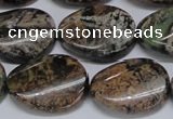 CAF138 15.5 inches 15*20mm twisted oval Africa stone beads