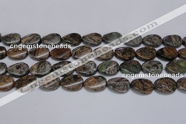 CAF138 15.5 inches 15*20mm twisted oval Africa stone beads