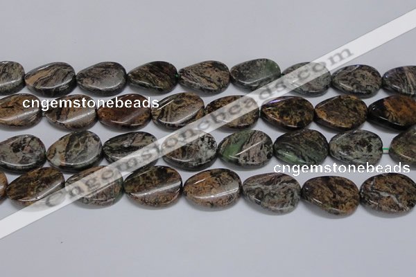 CAF140 15.5 inches 20*30mm twisted oval Africa stone beads