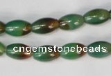 CAG1008 15.5 inches 8*12mm rice rainbow agate beads wholesale