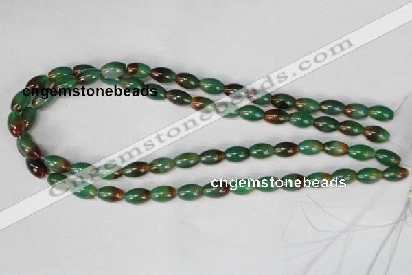 CAG1008 15.5 inches 8*12mm rice rainbow agate beads wholesale