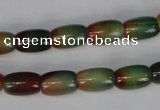 CAG1010 15.5 inches 8*12mm drum rainbow agate beads wholesale