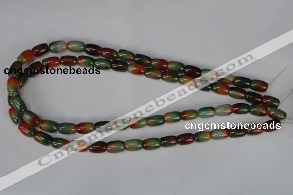CAG1010 15.5 inches 8*12mm drum rainbow agate beads wholesale