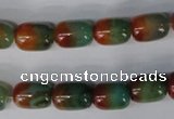 CAG1012 15.5 inches 8*12mm drum rainbow agate beads wholesale