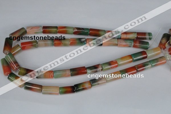 CAG1016 15.5 inches 10*20mm column rainbow agate beads
