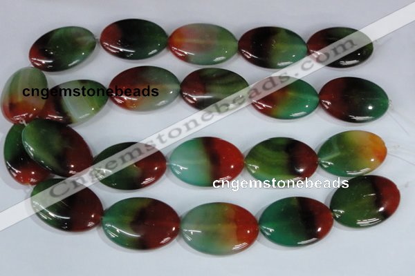 CAG1026 15.5 inches 25*35mm oval rainbow agate beads