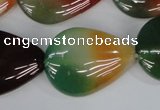 CAG1030 15.5 inches 22*30mm flat teardrop rainbow agate beads