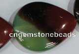 CAG1031 15.5 inches 40*50mm flat teardrop rainbow agate beads