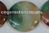 CAG1045 15.5 inches 40mm flat round rainbow agate beads