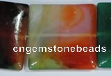 CAG1050 15.5 inches 40*40mm square rainbow agate beads