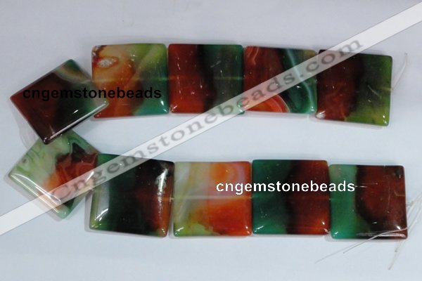 CAG1050 15.5 inches 40*40mm square rainbow agate beads