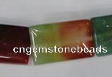 CAG1053 15.5 inches 18*25mm rectangle rainbow agate beads