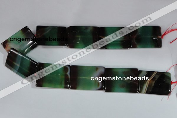 CAG1060 15.5 inches 30*40mm flat tube rainbow agate beads