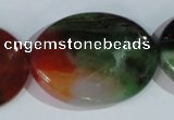 CAG1065 15.5 inches 30*40mm twisted oval rainbow agate beads