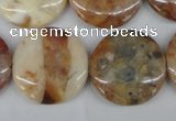 CAG1091 15.5 inches 25mm flat round Morocco agate beads wholesale