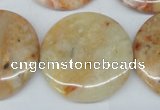 CAG1092 15.5 inches 30mm flat round Morocco agate beads wholesale