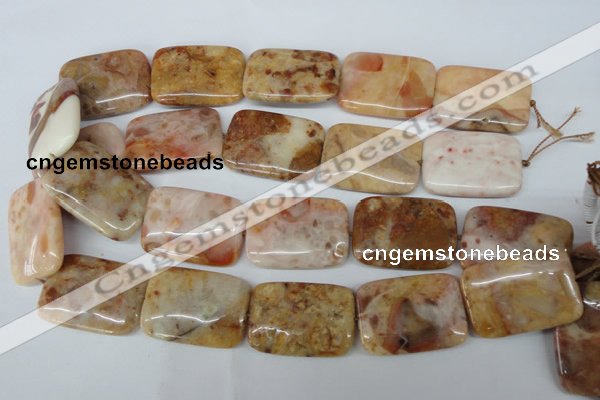 CAG1100 15.5 inches 25*35mm rectangle Morocco agate beads wholesale