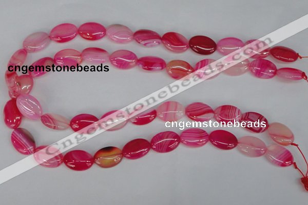 CAG1174 15.5 inches 13*18mm oval line agate gemstone beads